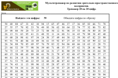 Цифры тренажер 20х20 маска случайные числа